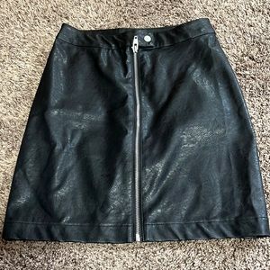 Leather Mid Thigh Skirt